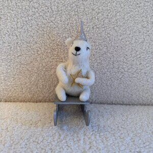 Sledding Bear Felt Ornament